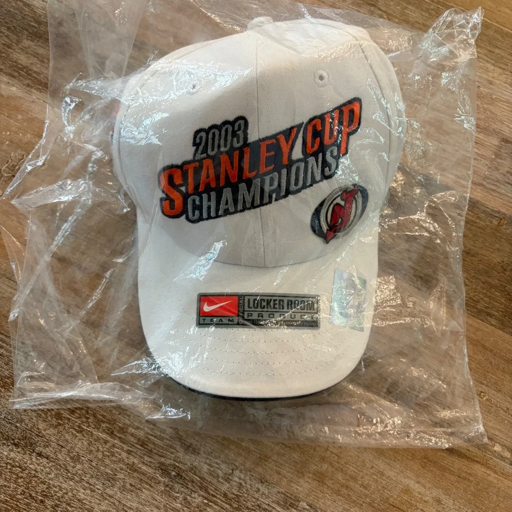 Nike New Jersey Devils 2003 Stanley Cup Champions Hat White Locker Room Cap NHL